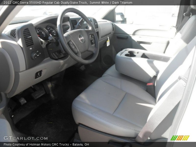 Summit White / Dark Titanium 2012 GMC Sierra 3500HD Regular Cab Dually Stake Truck