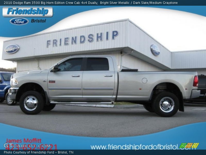 Bright Silver Metallic / Dark Slate/Medium Graystone 2010 Dodge Ram 3500 Big Horn Edition Crew Cab 4x4 Dually
