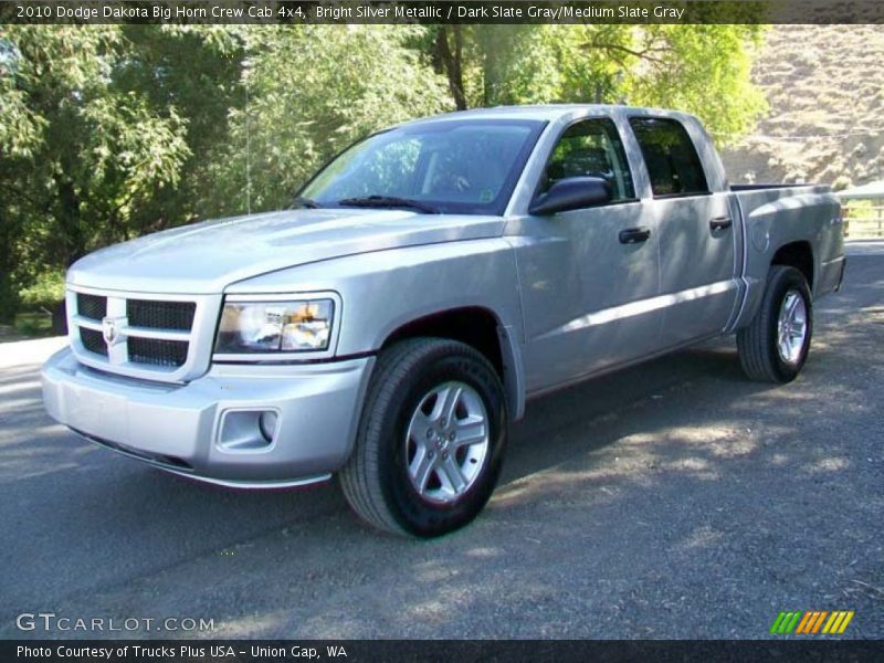 Bright Silver Metallic / Dark Slate Gray/Medium Slate Gray 2010 Dodge Dakota Big Horn Crew Cab 4x4