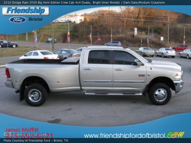 Bright Silver Metallic / Dark Slate/Medium Graystone 2010 Dodge Ram 3500 Big Horn Edition Crew Cab 4x4 Dually