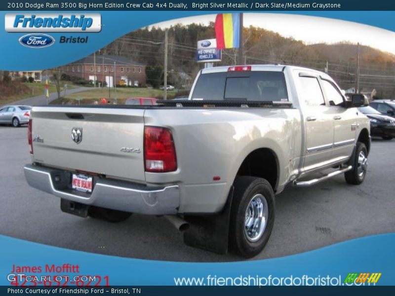 Bright Silver Metallic / Dark Slate/Medium Graystone 2010 Dodge Ram 3500 Big Horn Edition Crew Cab 4x4 Dually
