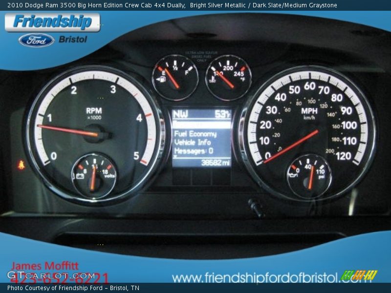 Bright Silver Metallic / Dark Slate/Medium Graystone 2010 Dodge Ram 3500 Big Horn Edition Crew Cab 4x4 Dually