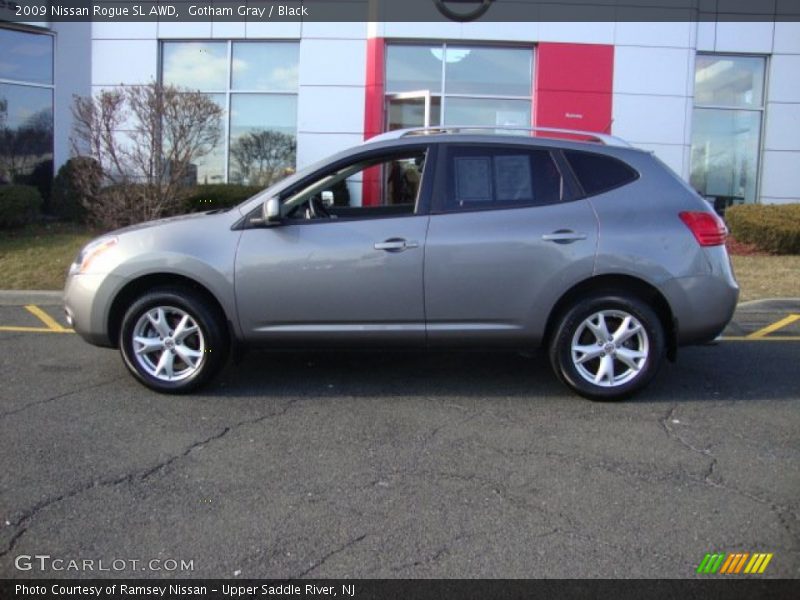 Gotham Gray / Black 2009 Nissan Rogue SL AWD