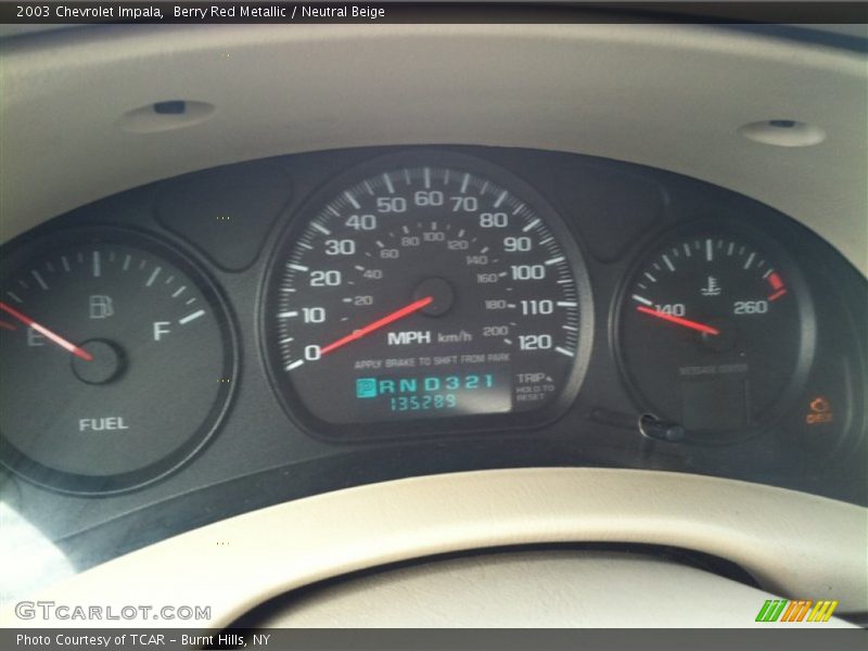 Berry Red Metallic / Neutral Beige 2003 Chevrolet Impala