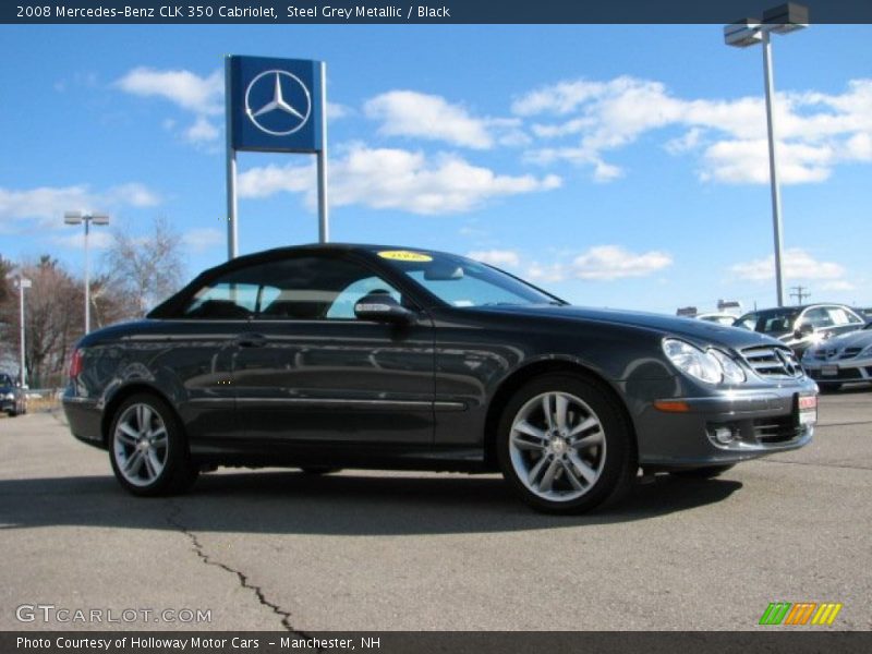 Steel Grey Metallic / Black 2008 Mercedes-Benz CLK 350 Cabriolet