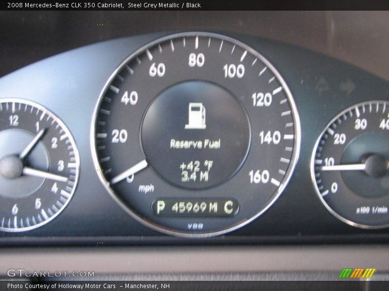 Steel Grey Metallic / Black 2008 Mercedes-Benz CLK 350 Cabriolet
