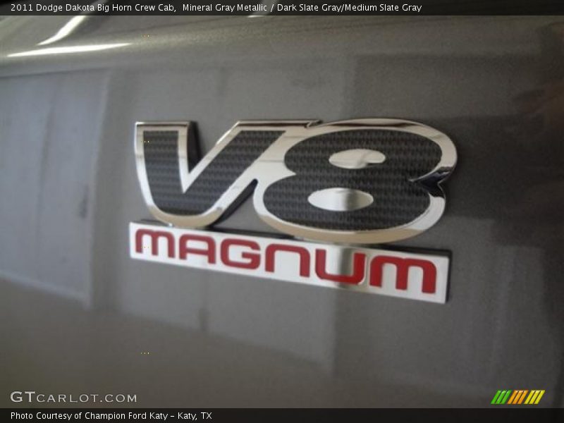 Mineral Gray Metallic / Dark Slate Gray/Medium Slate Gray 2011 Dodge Dakota Big Horn Crew Cab