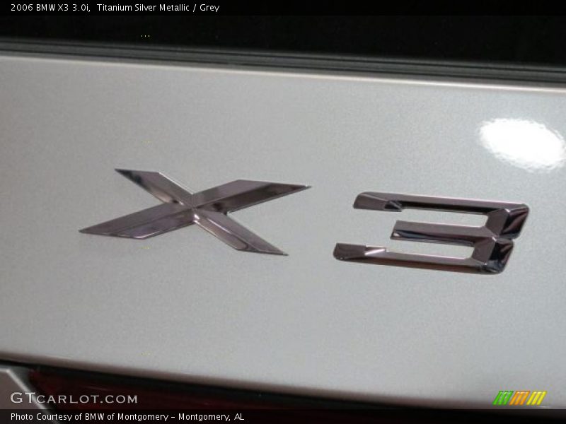 Titanium Silver Metallic / Grey 2006 BMW X3 3.0i