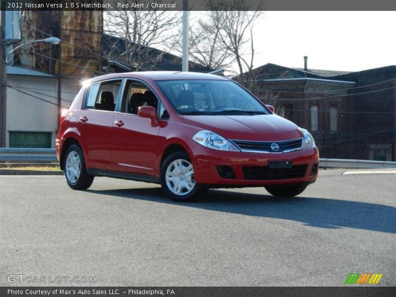 Red Alert / Charcoal 2012 Nissan Versa 1.8 S Hatchback