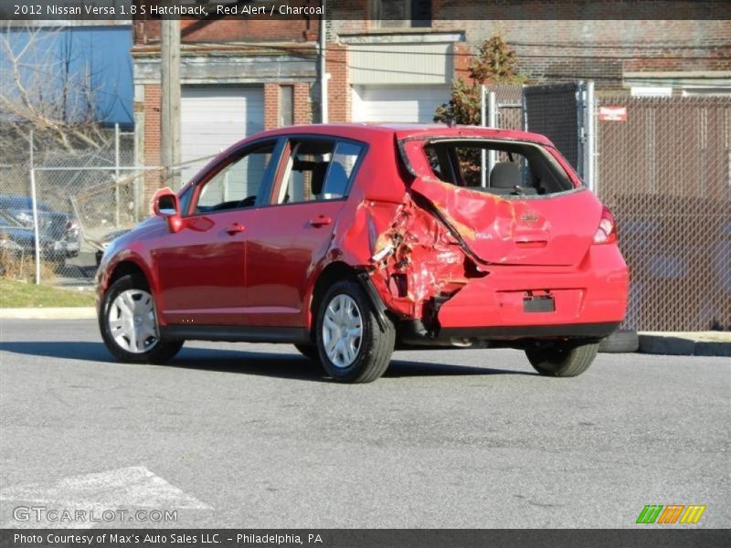 Red Alert / Charcoal 2012 Nissan Versa 1.8 S Hatchback