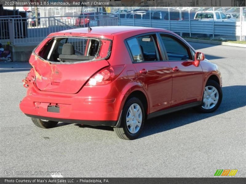 Red Alert / Charcoal 2012 Nissan Versa 1.8 S Hatchback