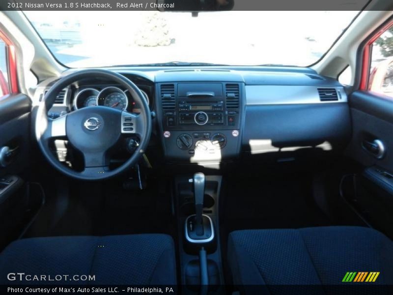 Red Alert / Charcoal 2012 Nissan Versa 1.8 S Hatchback