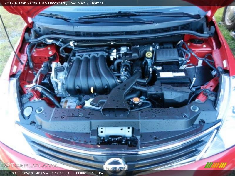 Red Alert / Charcoal 2012 Nissan Versa 1.8 S Hatchback
