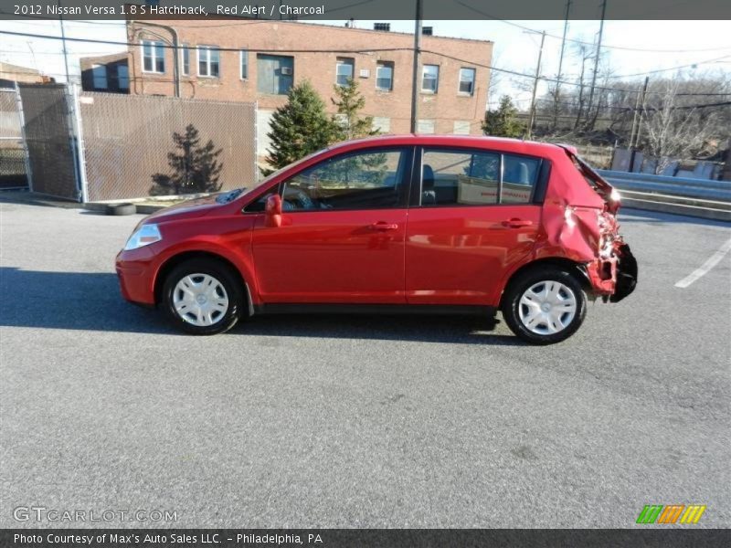 Red Alert / Charcoal 2012 Nissan Versa 1.8 S Hatchback