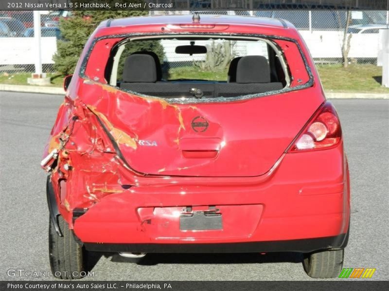 Red Alert / Charcoal 2012 Nissan Versa 1.8 S Hatchback