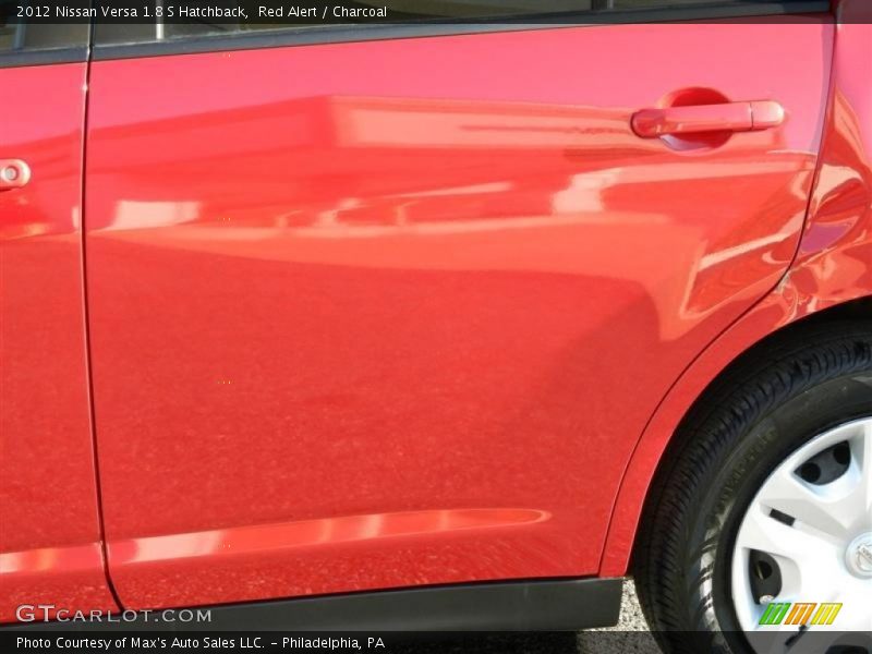 Red Alert / Charcoal 2012 Nissan Versa 1.8 S Hatchback