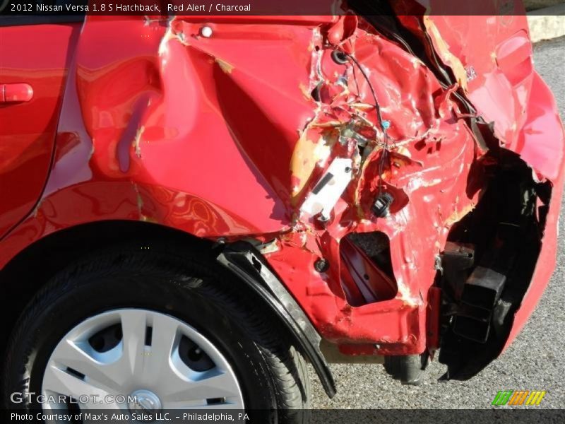 Red Alert / Charcoal 2012 Nissan Versa 1.8 S Hatchback