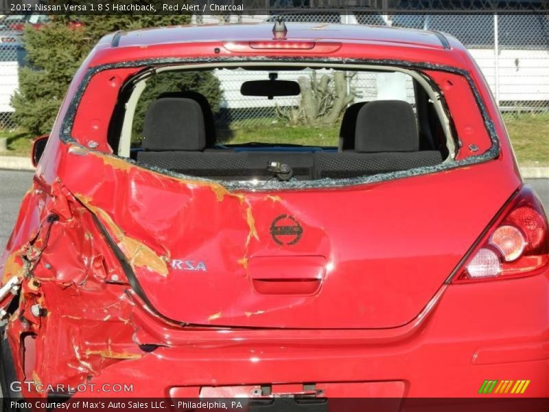 Red Alert / Charcoal 2012 Nissan Versa 1.8 S Hatchback