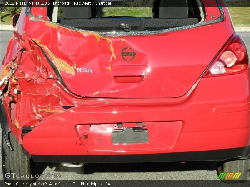 Red Alert / Charcoal 2012 Nissan Versa 1.8 S Hatchback