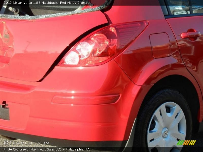 Red Alert / Charcoal 2012 Nissan Versa 1.8 S Hatchback