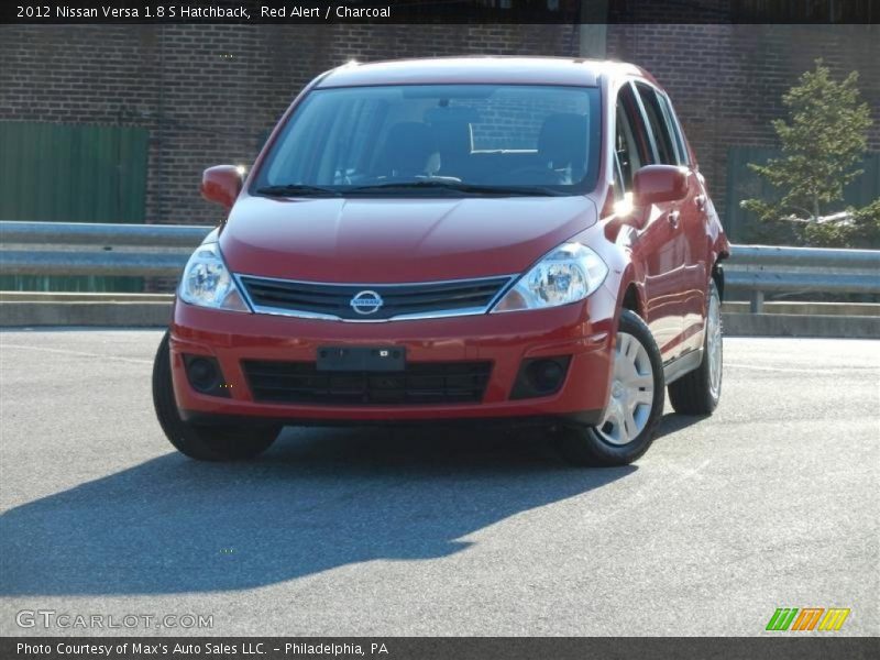 Red Alert / Charcoal 2012 Nissan Versa 1.8 S Hatchback