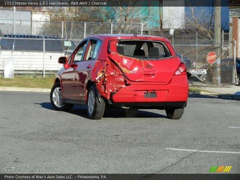 Red Alert / Charcoal 2012 Nissan Versa 1.8 S Hatchback