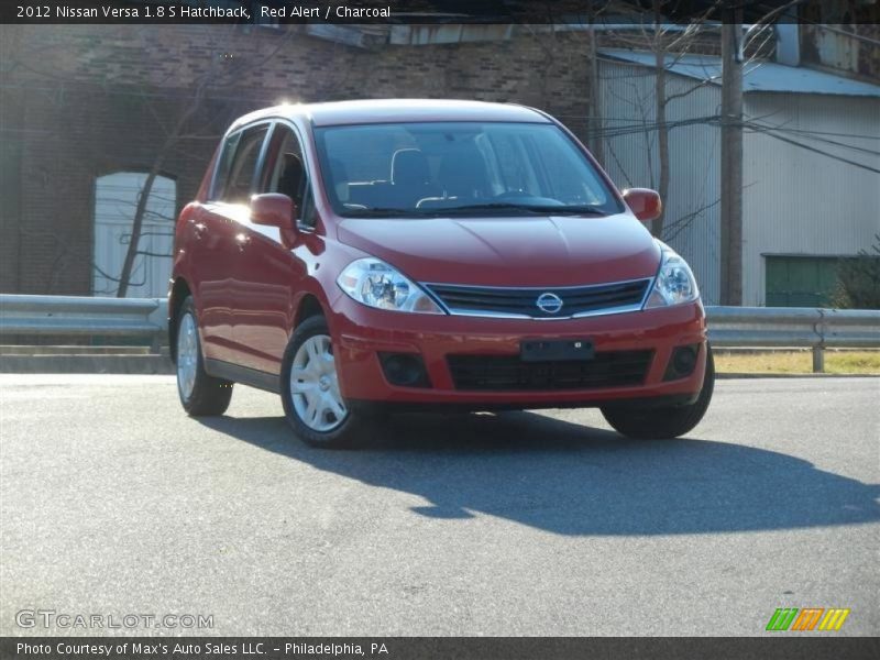 Red Alert / Charcoal 2012 Nissan Versa 1.8 S Hatchback