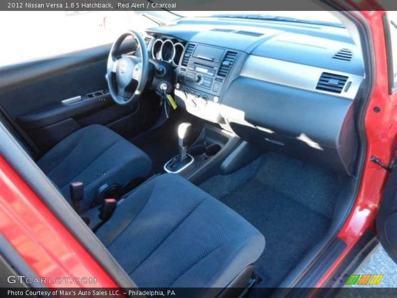 Red Alert / Charcoal 2012 Nissan Versa 1.8 S Hatchback