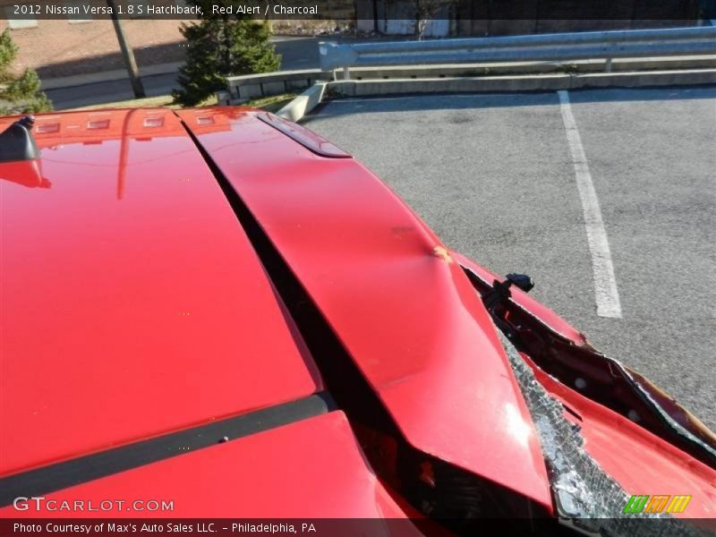 Red Alert / Charcoal 2012 Nissan Versa 1.8 S Hatchback