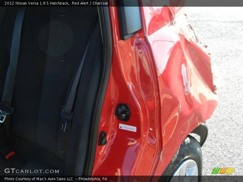 Red Alert / Charcoal 2012 Nissan Versa 1.8 S Hatchback