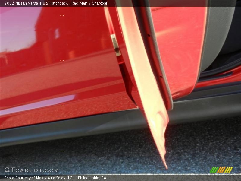 Red Alert / Charcoal 2012 Nissan Versa 1.8 S Hatchback