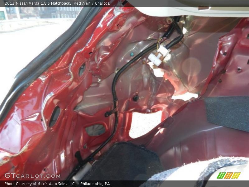 Red Alert / Charcoal 2012 Nissan Versa 1.8 S Hatchback