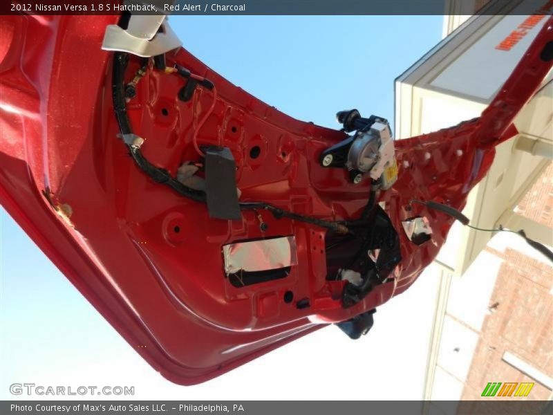 Red Alert / Charcoal 2012 Nissan Versa 1.8 S Hatchback