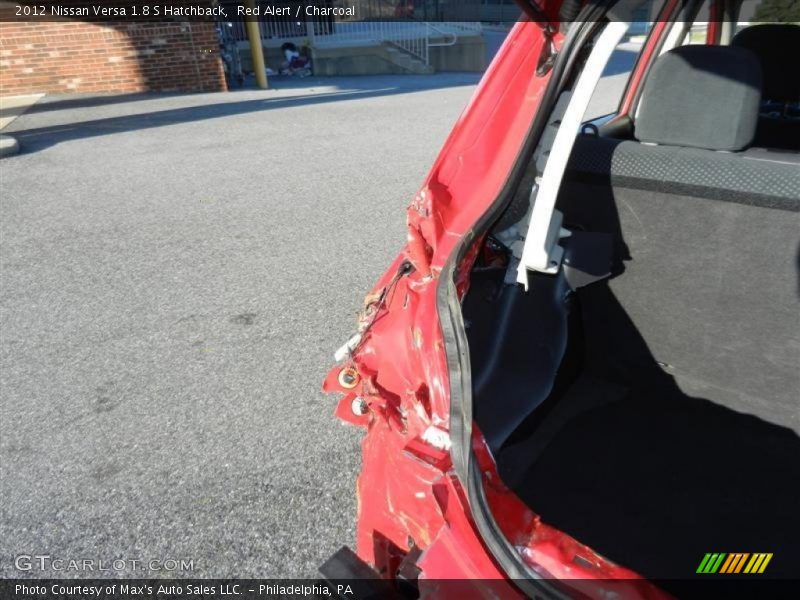 Red Alert / Charcoal 2012 Nissan Versa 1.8 S Hatchback
