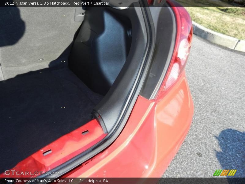 Red Alert / Charcoal 2012 Nissan Versa 1.8 S Hatchback