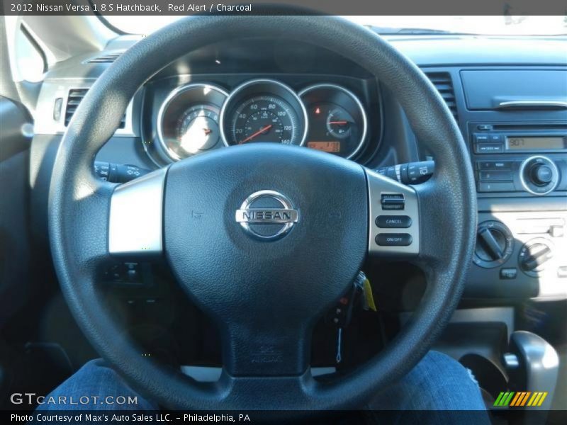 Red Alert / Charcoal 2012 Nissan Versa 1.8 S Hatchback