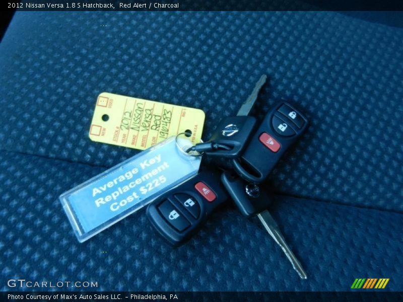 Red Alert / Charcoal 2012 Nissan Versa 1.8 S Hatchback