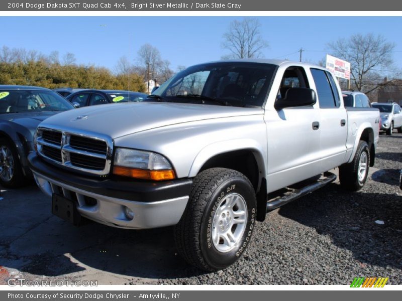 Bright Silver Metallic / Dark Slate Gray 2004 Dodge Dakota SXT Quad Cab 4x4