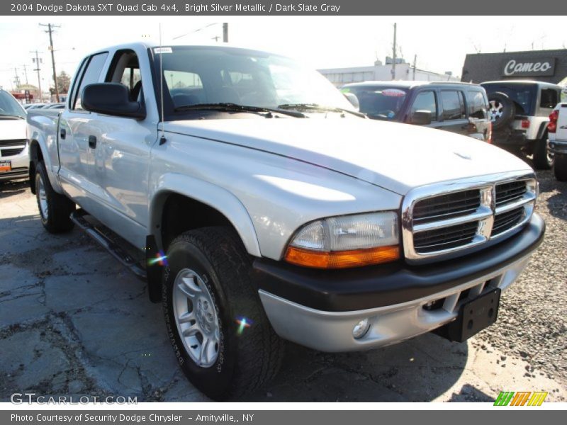 Bright Silver Metallic / Dark Slate Gray 2004 Dodge Dakota SXT Quad Cab 4x4