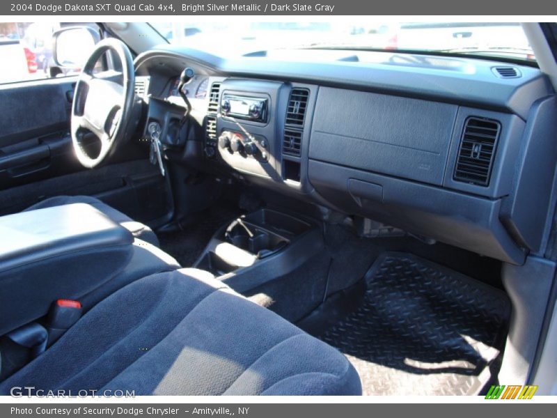 Bright Silver Metallic / Dark Slate Gray 2004 Dodge Dakota SXT Quad Cab 4x4