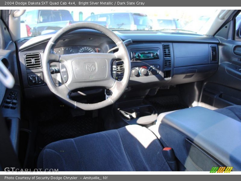 Bright Silver Metallic / Dark Slate Gray 2004 Dodge Dakota SXT Quad Cab 4x4