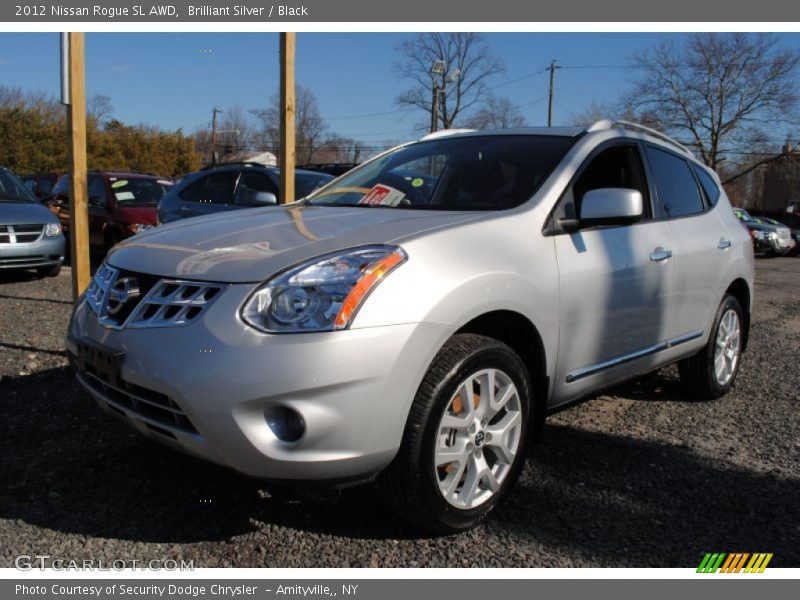 Brilliant Silver / Black 2012 Nissan Rogue SL AWD