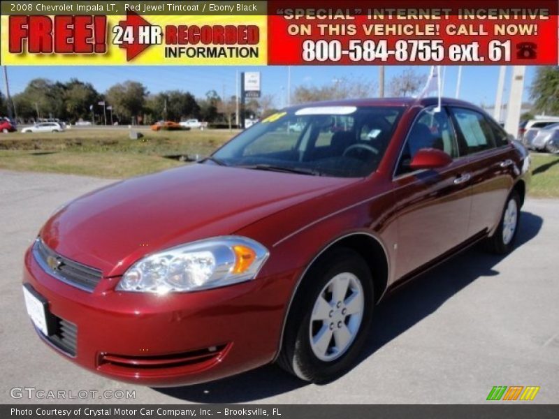 Red Jewel Tintcoat / Ebony Black 2008 Chevrolet Impala LT