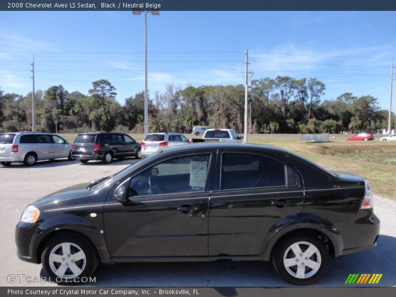 Black / Neutral Beige 2008 Chevrolet Aveo LS Sedan