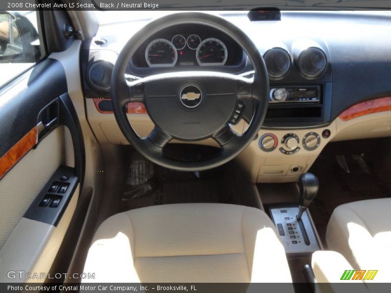 Black / Neutral Beige 2008 Chevrolet Aveo LS Sedan