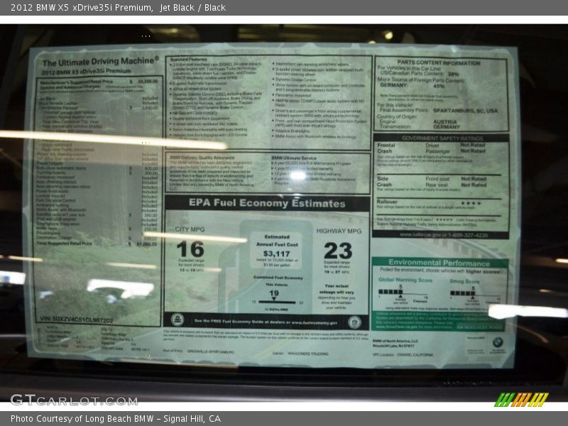 Jet Black / Black 2012 BMW X5 xDrive35i Premium