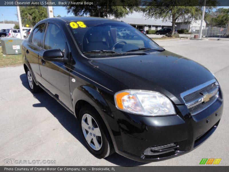 Black / Neutral Beige 2008 Chevrolet Aveo LS Sedan