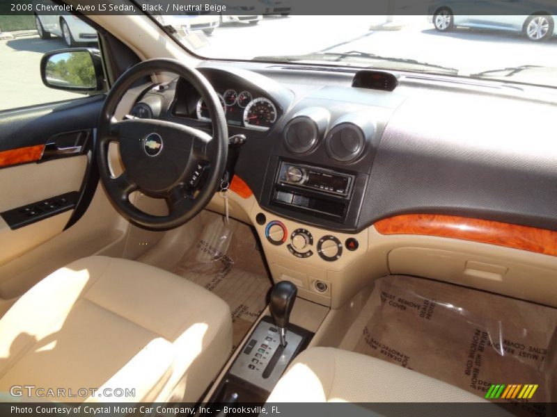 Black / Neutral Beige 2008 Chevrolet Aveo LS Sedan