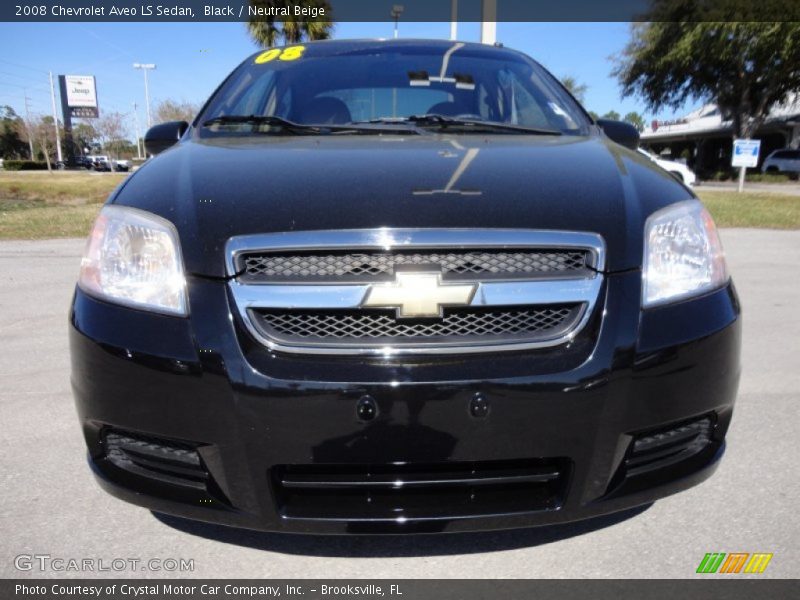 Black / Neutral Beige 2008 Chevrolet Aveo LS Sedan