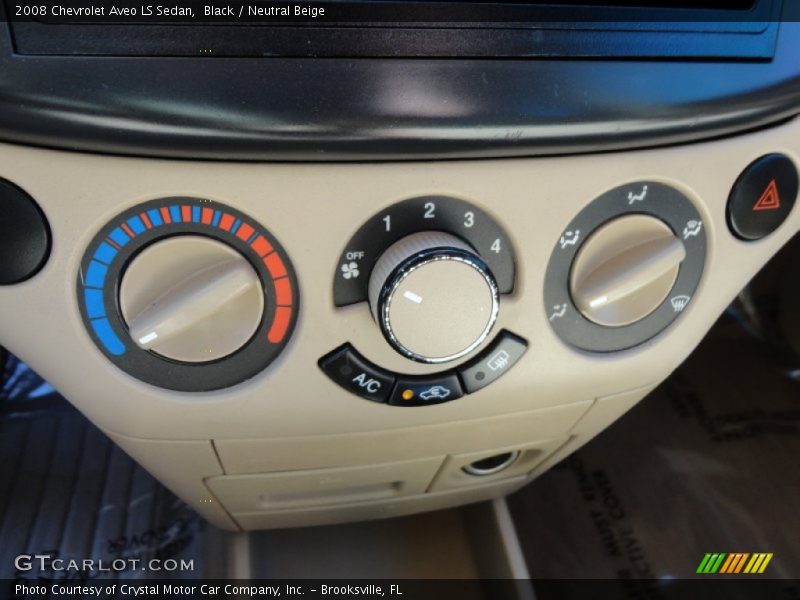 Black / Neutral Beige 2008 Chevrolet Aveo LS Sedan